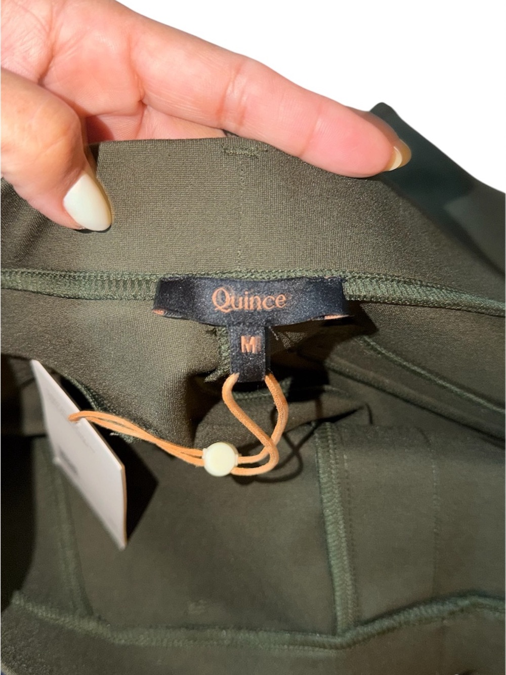 Quince Ultra-Stretch Ponte Straight Leg 4-Pocket Pants in Olive Size M - Picture 7 of 11